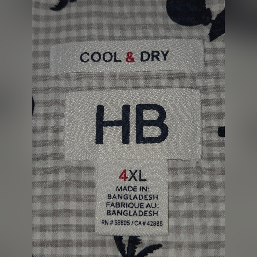 HB Casual Patterned Button Down Shirt Summer Shir… - image 8